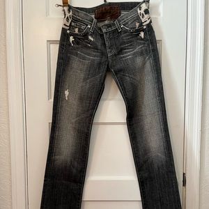 7 for All Man Kind skull jeans.